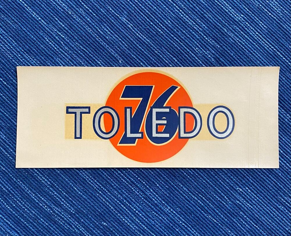 Vintage Union 76 Oil Toledo Ohio Decal Label Gas Station Travel Souvenir